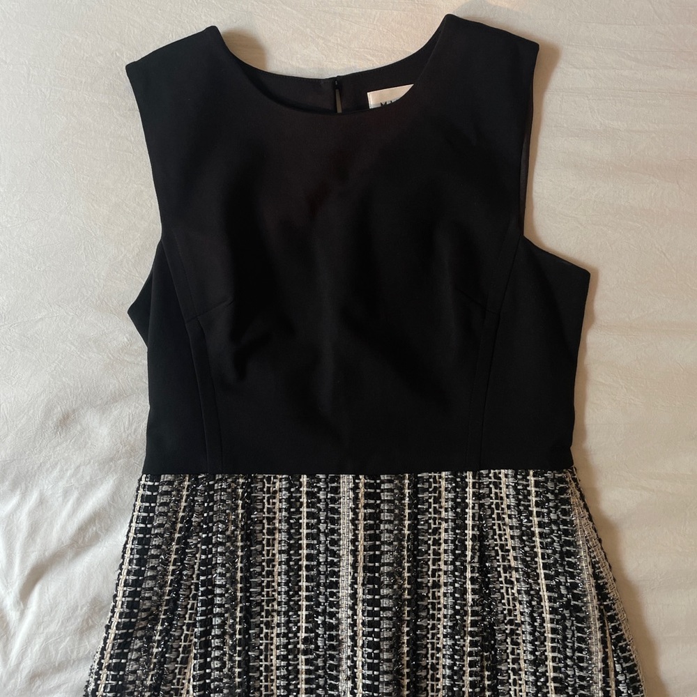 Milly Women’s Size 2 Black and Metallic Tweed A-Line Dress